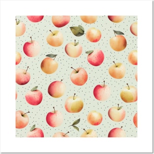 Patrón de manzanas frescas Posters and Art